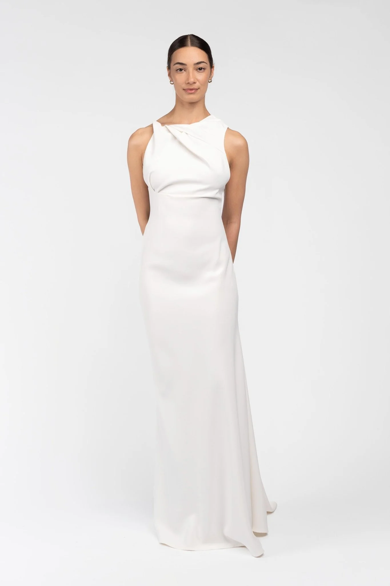 DAKOTA GOWN IN IVORY CREPE - Image 4