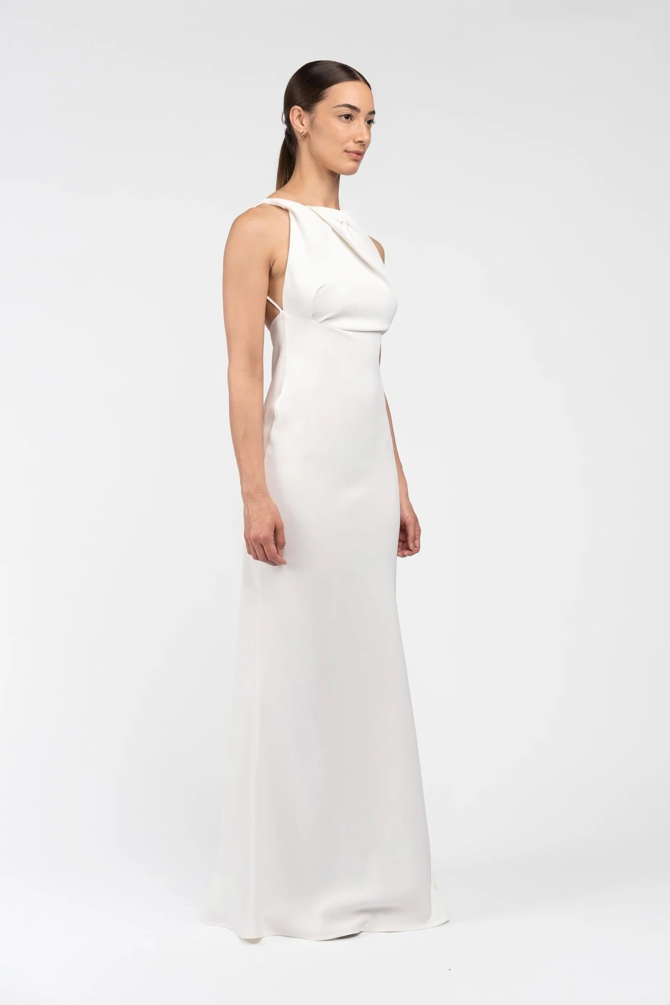 DAKOTA GOWN IN IVORY CREPE - Image 8